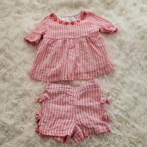3T Pink Striped Girl Two piece Set